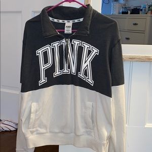 Pink half zip pullover